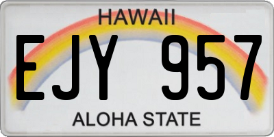 HI license plate EJY957