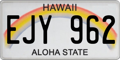HI license plate EJY962