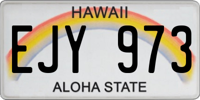 HI license plate EJY973