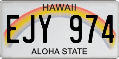 HI license plate EJY974