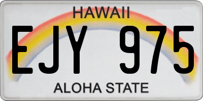 HI license plate EJY975