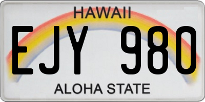 HI license plate EJY980