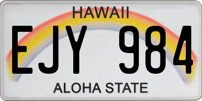 HI license plate EJY984