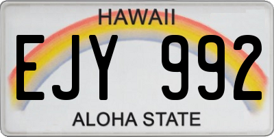 HI license plate EJY992