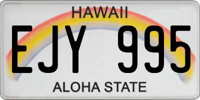 HI license plate EJY995