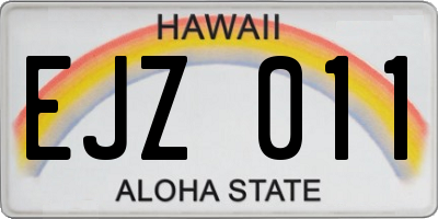HI license plate EJZ011