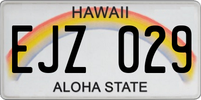 HI license plate EJZ029