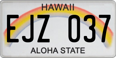 HI license plate EJZ037