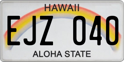 HI license plate EJZ040