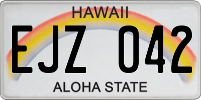 HI license plate EJZ042
