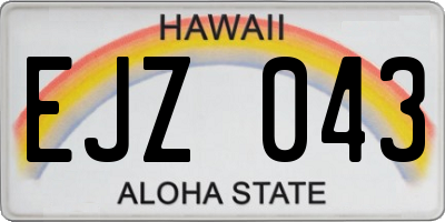 HI license plate EJZ043
