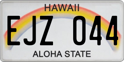 HI license plate EJZ044
