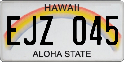 HI license plate EJZ045