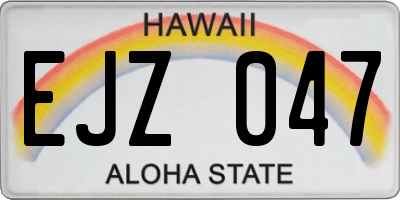 HI license plate EJZ047