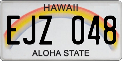 HI license plate EJZ048