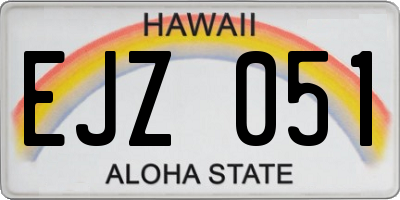 HI license plate EJZ051