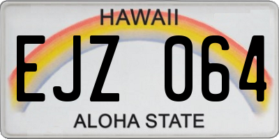 HI license plate EJZ064