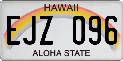 HI license plate EJZ096