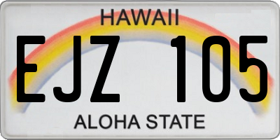 HI license plate EJZ105