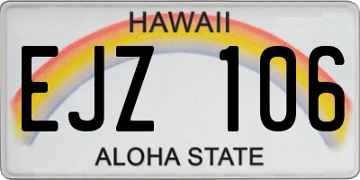 HI license plate EJZ106