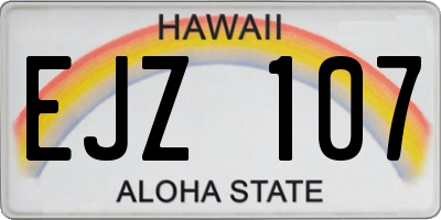 HI license plate EJZ107
