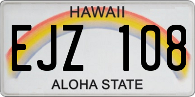 HI license plate EJZ108