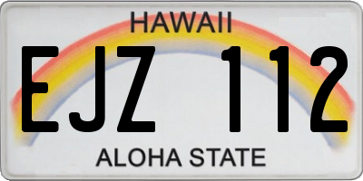 HI license plate EJZ112