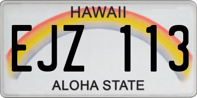 HI license plate EJZ113