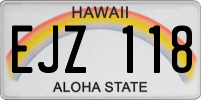 HI license plate EJZ118