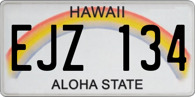 HI license plate EJZ134
