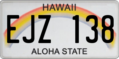 HI license plate EJZ138