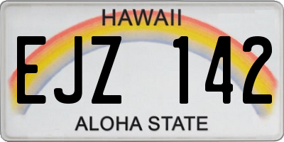 HI license plate EJZ142