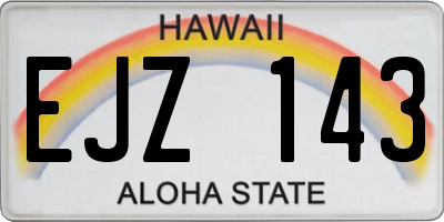 HI license plate EJZ143