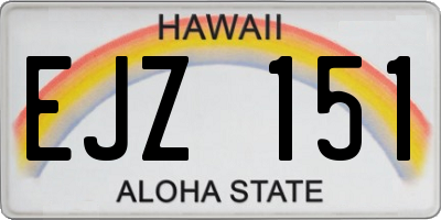 HI license plate EJZ151