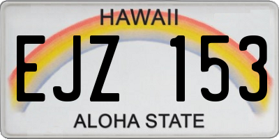 HI license plate EJZ153