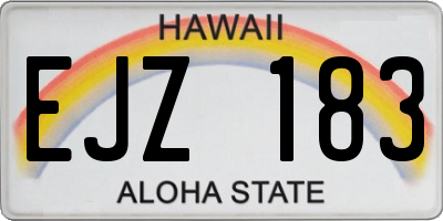 HI license plate EJZ183