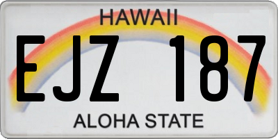 HI license plate EJZ187