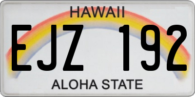 HI license plate EJZ192