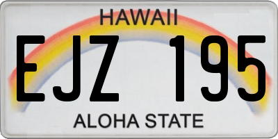 HI license plate EJZ195