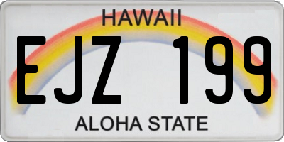 HI license plate EJZ199