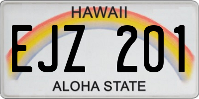 HI license plate EJZ201