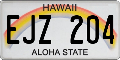 HI license plate EJZ204