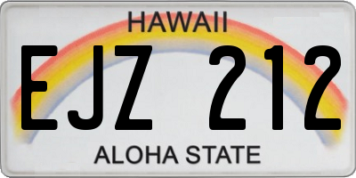HI license plate EJZ212