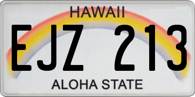 HI license plate EJZ213