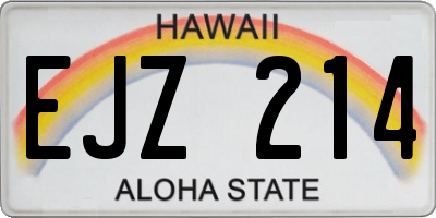 HI license plate EJZ214