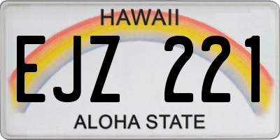 HI license plate EJZ221