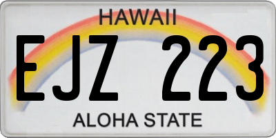 HI license plate EJZ223