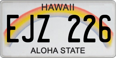 HI license plate EJZ226