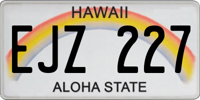 HI license plate EJZ227