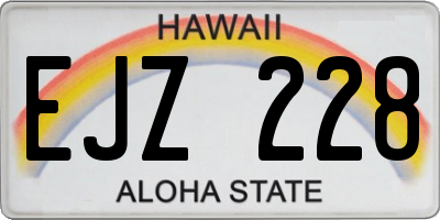 HI license plate EJZ228